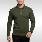 Bruno | Men's Polo Shirt with Signature Collar and Arm Zip, Elegant Polo Shirt | My Sweet Wardrobe | Blue