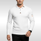 Bruno | Men's Polo Shirt with Signature Collar and Arm Zip, Elegant Polo Shirt | My Sweet Wardrobe | Blue