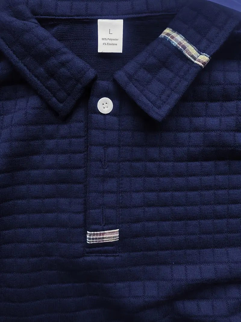 Bruno | Men's Polo Shirt with Signature Collar and Arm Zip, Elegant Polo Shirt | My Sweet Wardrobe | Blue