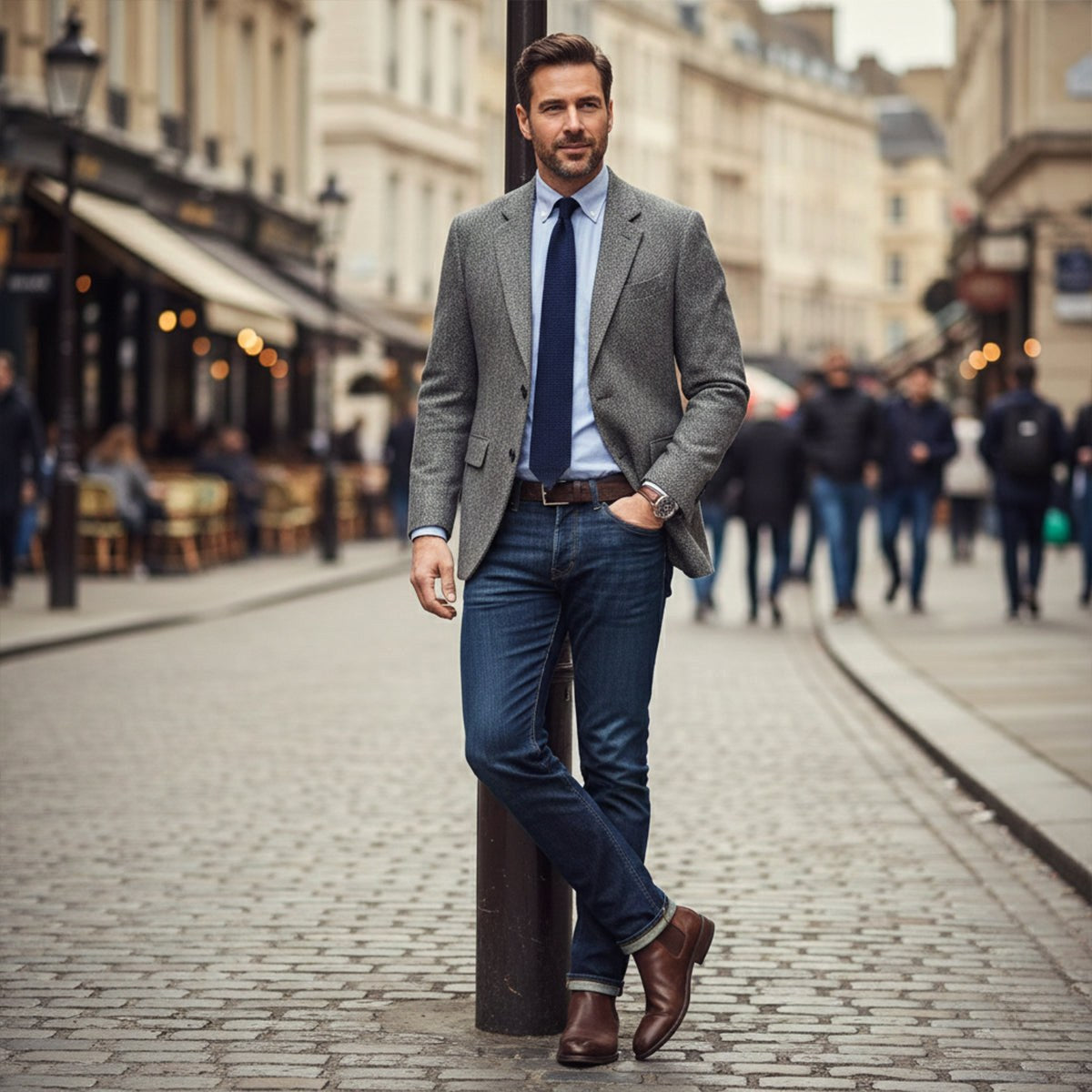 Bryce | Men's Classic Herringbone Tweed Blazer, Tailored Smart Jacket | My Sweet Wardrobe