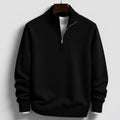 Burkhard | Men's Jumper with Zip, Structured Jumper | My Sweet Wardrobe | Black