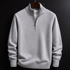 Burkhard | Men's Jumper with Zip, Structured Jumper | My Sweet Wardrobe | Black