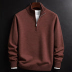 Burkhard | Men's Jumper with Zip, Structured Jumper | My Sweet Wardrobe | Black