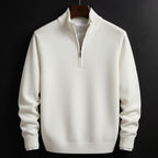 Burkhard | Men's Jumper with Zip, Structured Jumper | My Sweet Wardrobe | Black