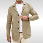 Caleb | Men's Textured Knit Cardigan, Relaxed-Fit Everyday Cardigan | My Sweet Wardrobe | Blue
