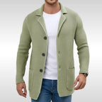 Caleb | Men's Textured Knit Cardigan, Relaxed-Fit Everyday Cardigan | My Sweet Wardrobe | Green