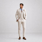 Callum | Men's Linen Three-Piece Suit with Waistcoat, Tailored Blazer Suit | My Sweet Wardrobe | Black