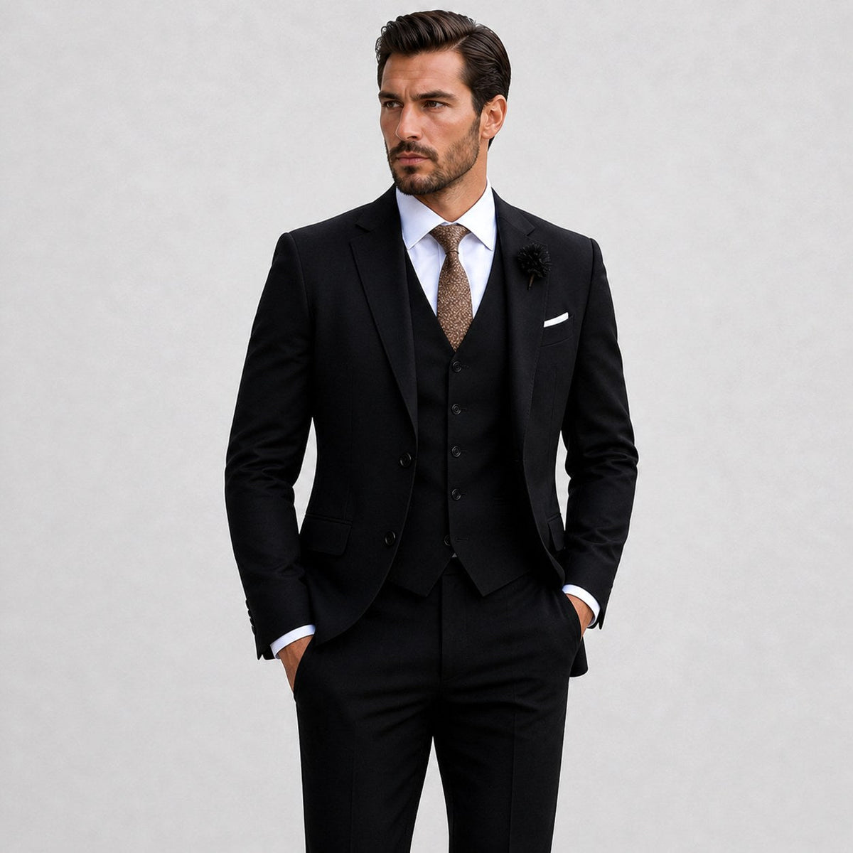 Callum | Men's Linen Three-Piece Suit with Waistcoat, Tailored Blazer Suit | My Sweet Wardrobe