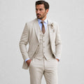 Callum | Men's Linen Three-Piece Suit with Waistcoat, Tailored Blazer Suit | My Sweet Wardrobe