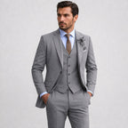 Callum | Men's Linen Three-Piece Suit with Waistcoat, Tailored Blazer Suit | My Sweet Wardrobe