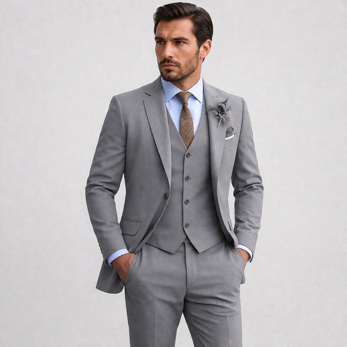 Callum | Men's Linen Three-Piece Suit with Waistcoat, Tailored Blazer Suit | My Sweet Wardrobe