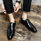 Cameron | Men's Dress Shoes with Single Strap Buckle, Formal Strap Loafers | Dressific