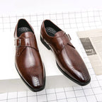 Cameron | Men's Dress Shoes with Single Strap Buckle, Formal Strap Loafers | Dressific