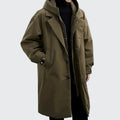 Cameron | Men's Hooded Mid-Length Trench Coat, Structured Autumn Coat | My Sweet Wardrobe