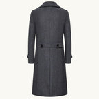 Carson | Men's Double Breasted Wool Trench Coat, Long Tailored Coat | My Sweet Wardrobe | Light Grey