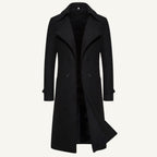 Carson | Men's Double Breasted Wool Trench Coat, Long Tailored Coat | My Sweet Wardrobe | Khaki