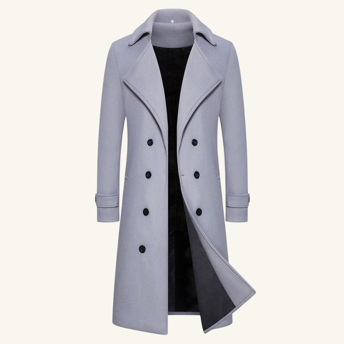 Carson | Men's Double Breasted Wool Trench Coat, Long Tailored Coat | My Sweet Wardrobe