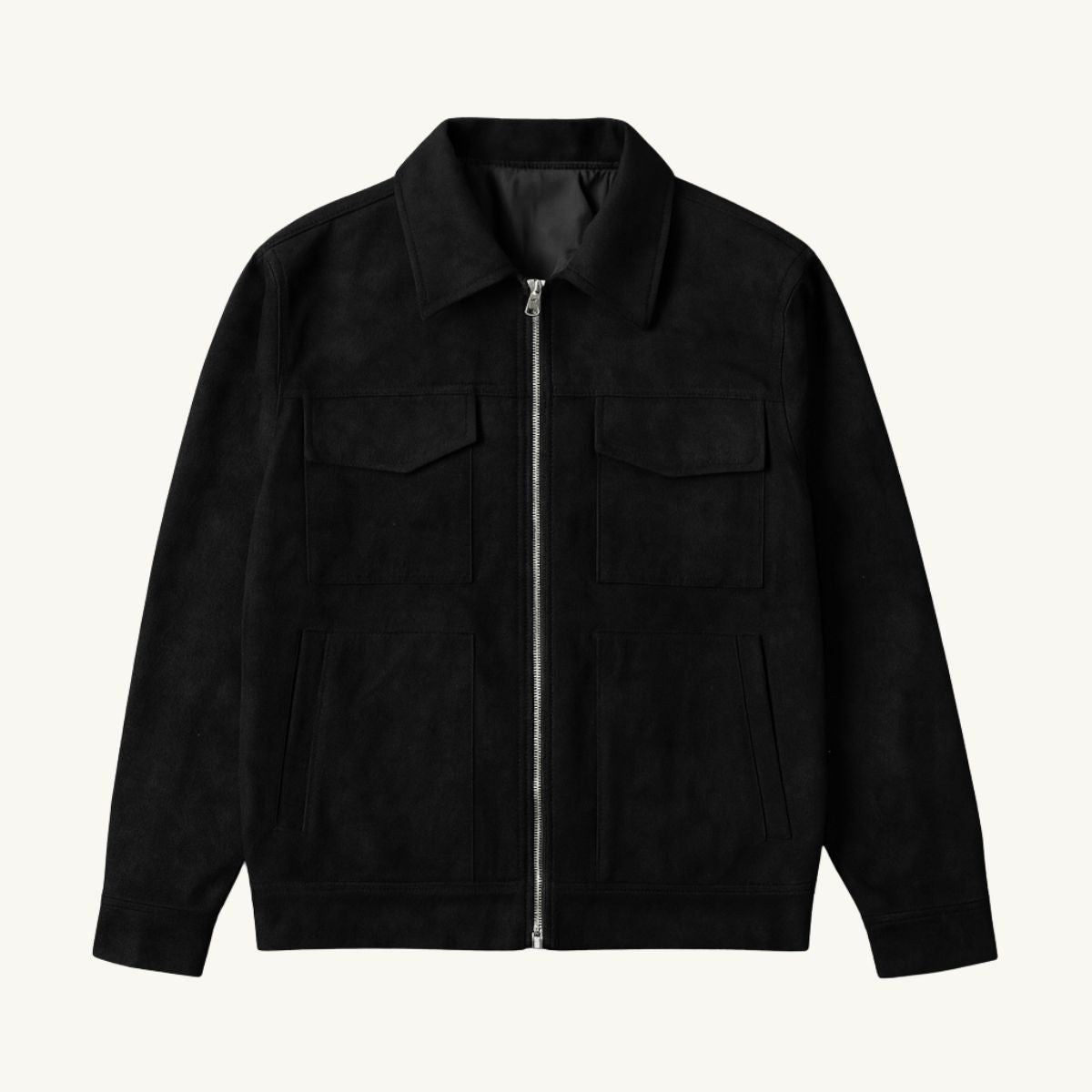 Carter | Men's Suede-Effect Jacket, Modern Smart Jacket | My Sweet Wardrobe | Black