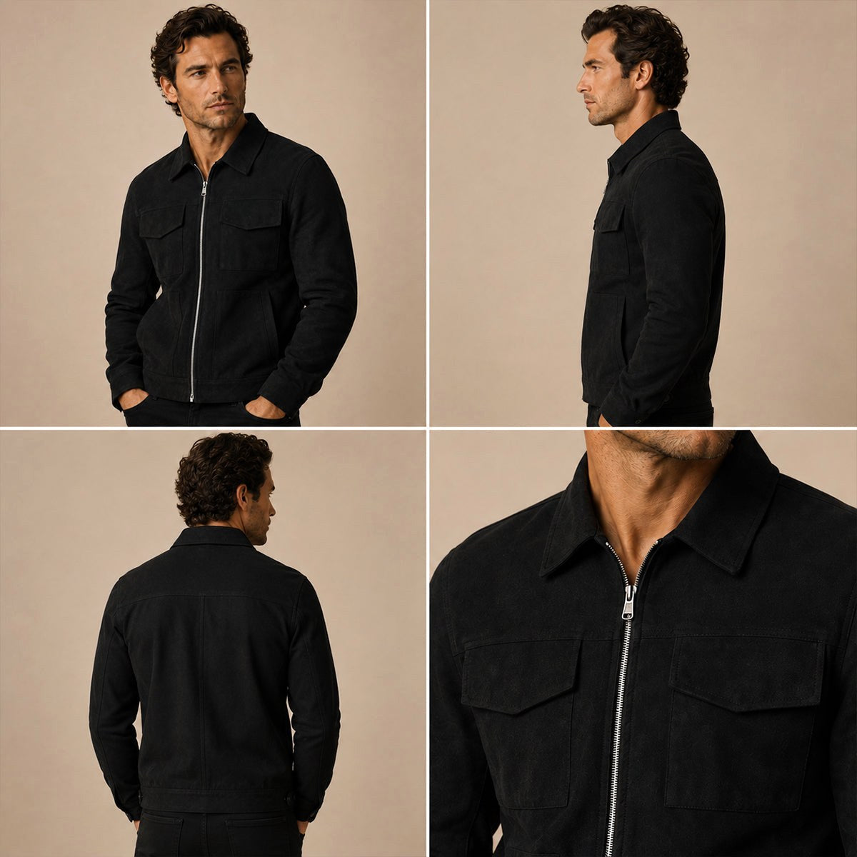 Carter | Men's Suede-Effect Jacket, Modern Smart Jacket | My Sweet Wardrobe