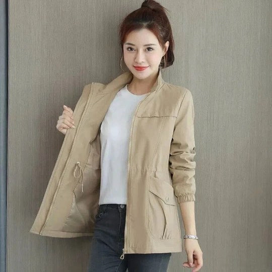 Catherine | Women's Lightweight Waterproof Trench Coat, Hooded Autumn Coat | My Sweet Wardrobe | Pink