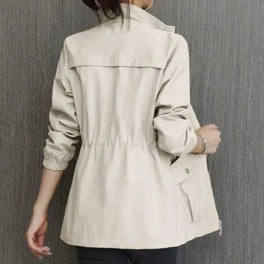 Catherine | Women's Lightweight Waterproof Trench Coat, Hooded Autumn Coat | My Sweet Wardrobe | Beige