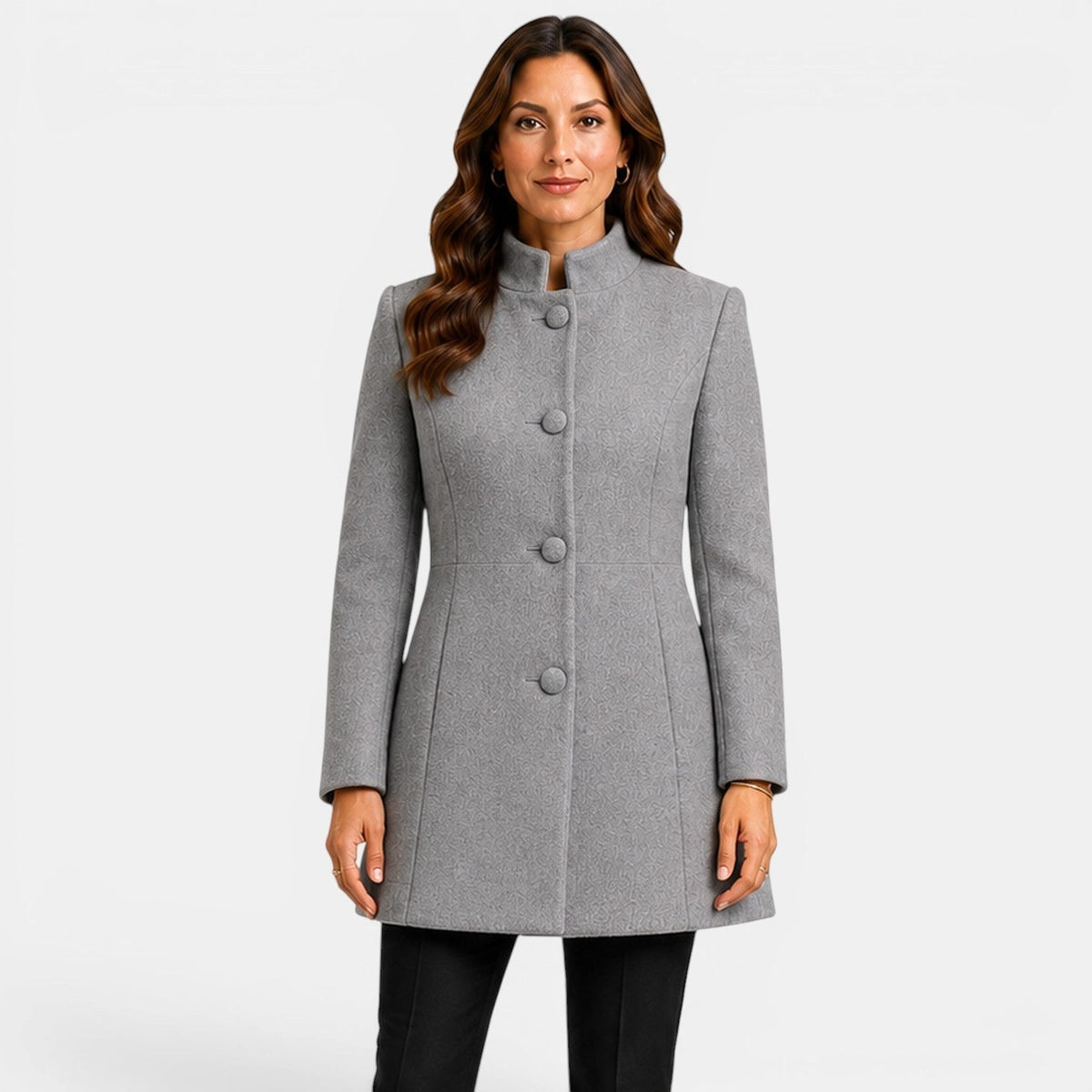 Camille | Women's Fitted Wool Coat, Classic Button-Front Coat | My Sweet Wardrobe