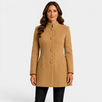 Camille | Women's Fitted Wool Coat, Classic Button-Front Coat | My Sweet Wardrobe