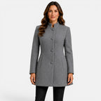 Camille | Women's Fitted Wool Coat, Classic Button-Front Coat | My Sweet Wardrobe