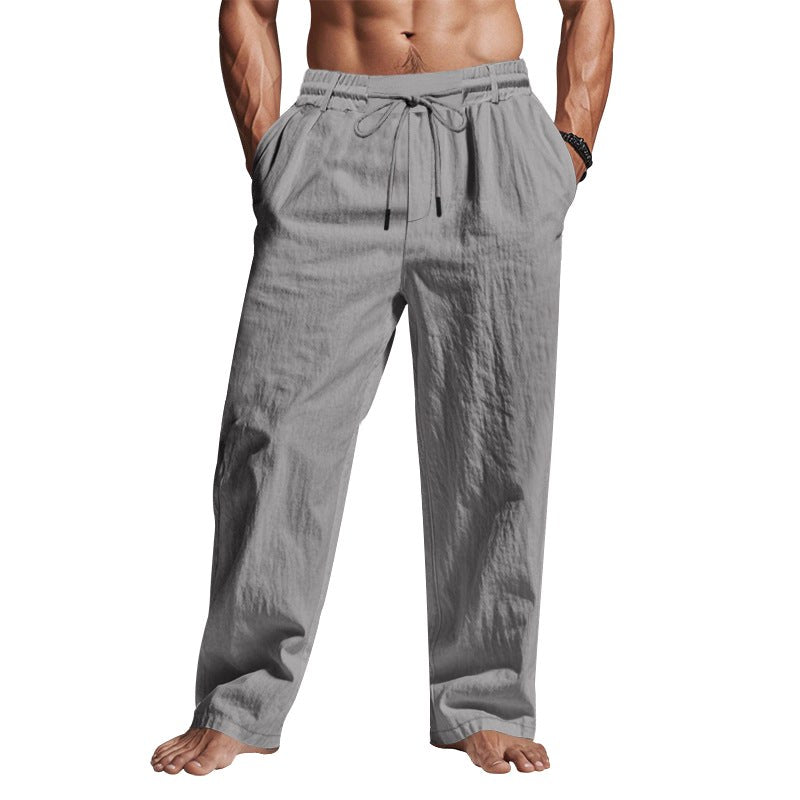 Cedric | Men's Linen Trousers with Drawstring Waist, Relaxed Summer Trousers | My Sweet Wardrobe