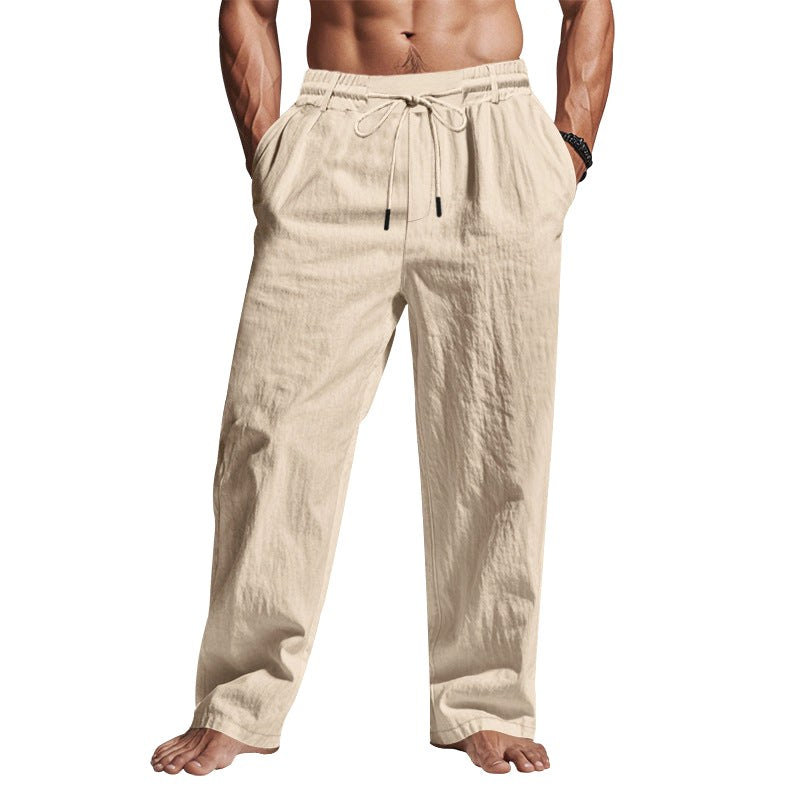 Cedric | Men's Linen Trousers with Drawstring Waist, Relaxed Summer Trousers | My Sweet Wardrobe