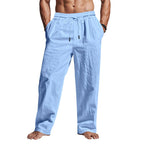 Cedric | Men's Linen Trousers with Drawstring Waist, Relaxed Summer Trousers | My Sweet Wardrobe