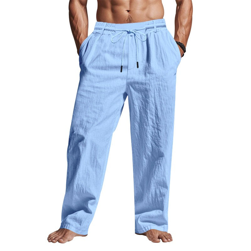 Cedric | Men's Linen Trousers with Drawstring Waist, Relaxed Summer Trousers | My Sweet Wardrobe