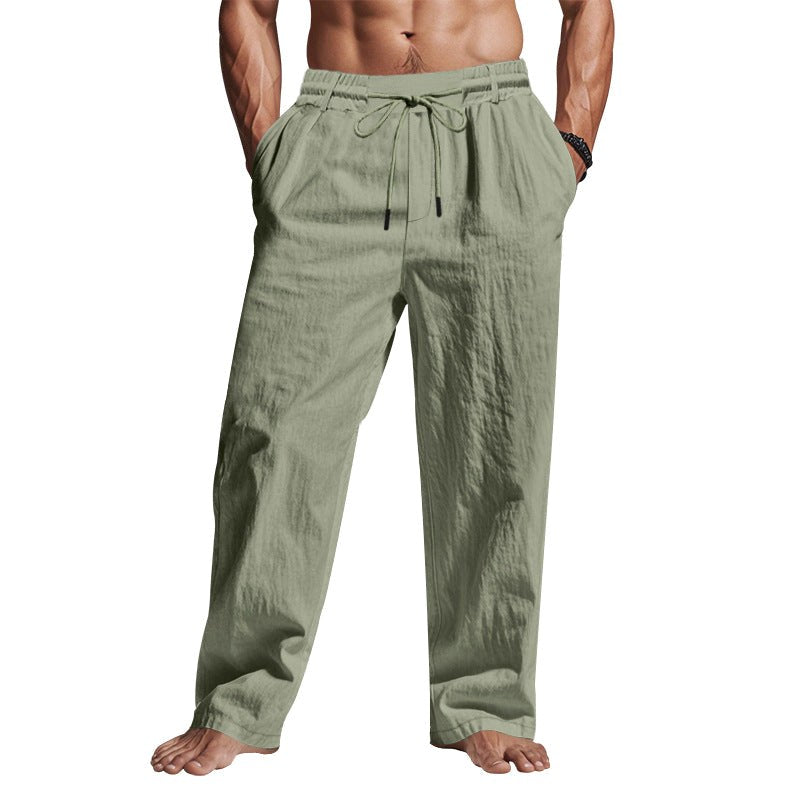 Cedric | Men's Linen Trousers with Drawstring Waist, Relaxed Summer Trousers | My Sweet Wardrobe