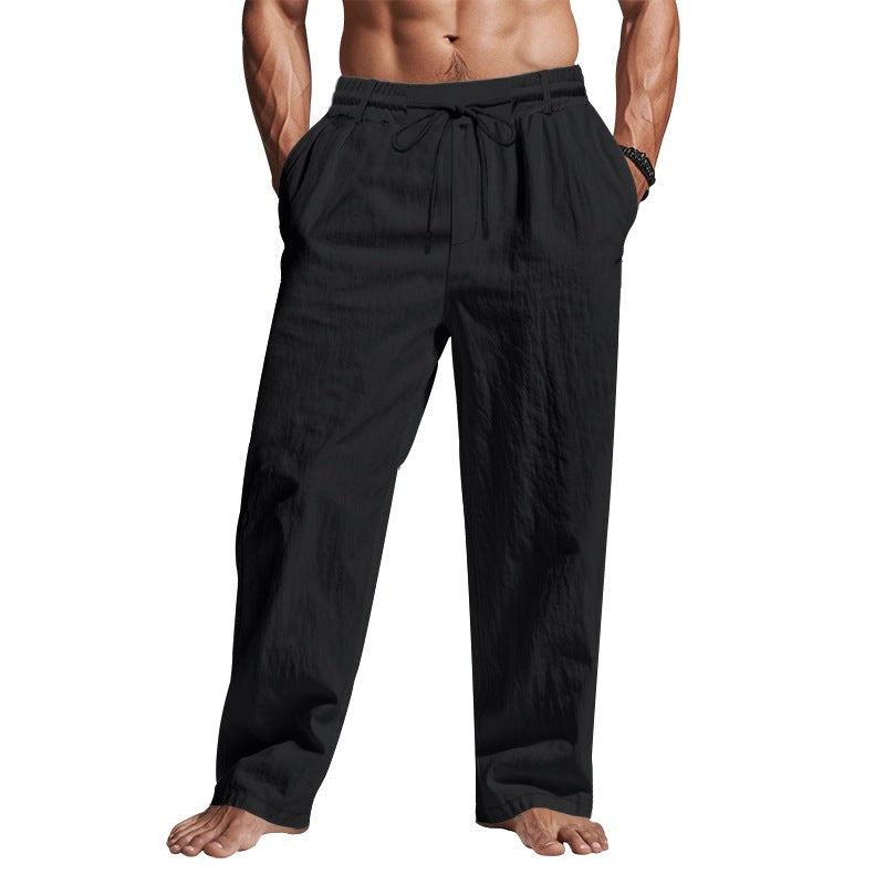 Cedric | Men's Linen Trousers with Drawstring Waist, Relaxed Summer Trousers | My Sweet Wardrobe