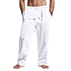 Cedric | Men's Linen Trousers with Drawstring Waist, Relaxed Summer Trousers | My Sweet Wardrobe