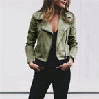 Cheryl | Women's Sleek Modern Jacket, Biker-Style Jacket | My Sweet Wardrobe | Green