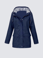 Christine | Women's Waterproof Lightweight Windbreaker Jacket, Water-Resistant Outdoor Jacket | My Sweet Wardrobe | Marine Blue