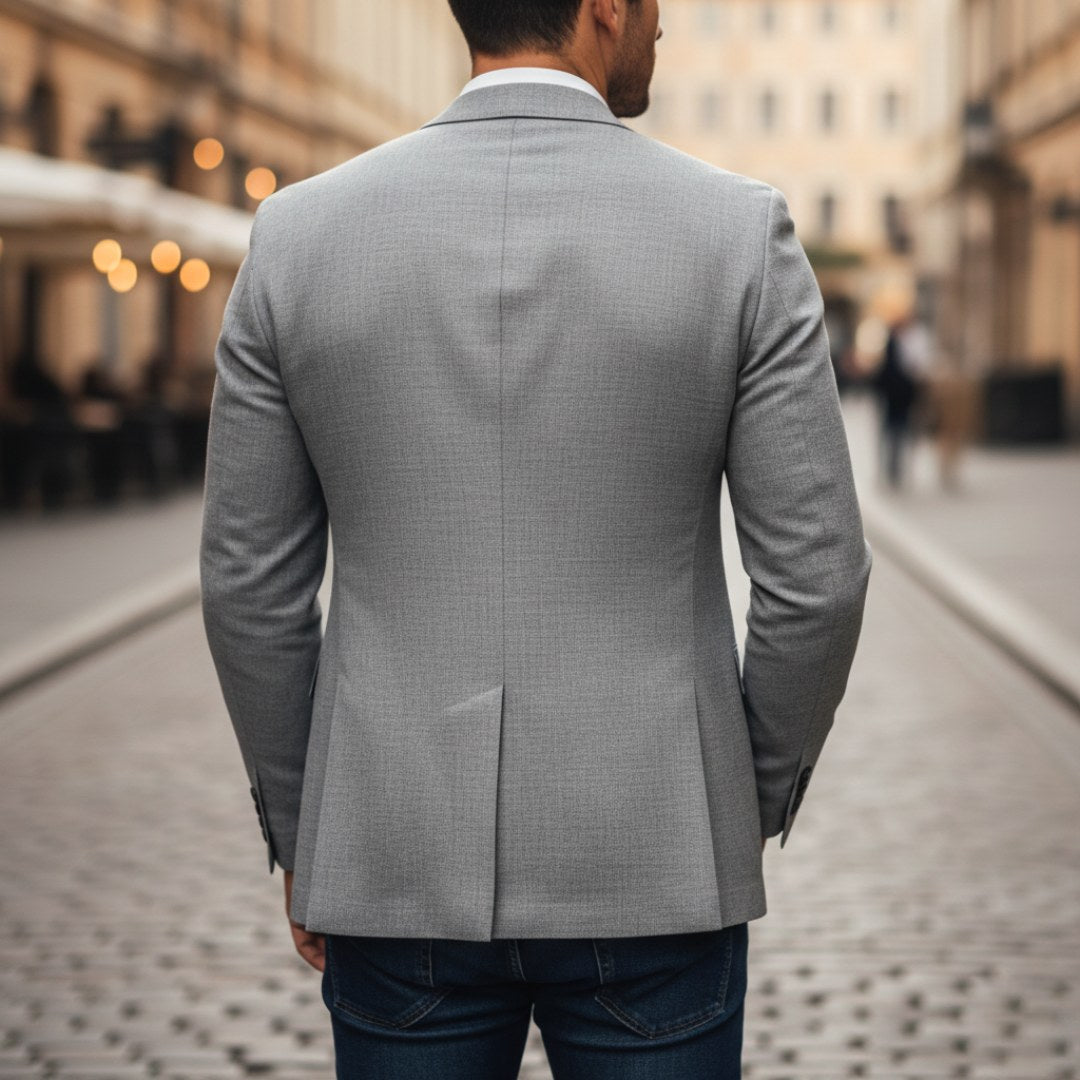 Christoph | Men's Slim Fit Single-Button Blazer, Elegant Blazer | My Sweet Wardrobe | Grey