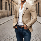 Christoph | Men's Slim Fit Single-Button Blazer, Elegant Blazer | My Sweet Wardrobe | Grey