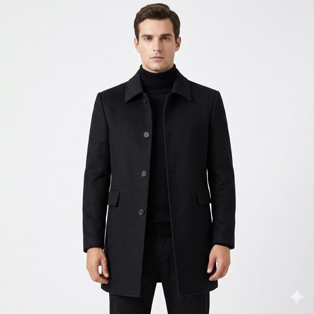 Christopher | Men's Classic Wool Overcoat, Tailored Formal Coat | My Sweet Wardrobe