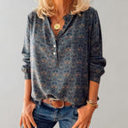 Clara | Women's Bohemian Print Blouse, Fluid Cut Shirt | My Sweet Wardrobe