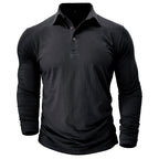 Claus | Men's Long-Sleeve Polo Shirt, Modern Polo Shirt | My Sweet Wardrobe | Navy Blue