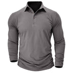 Claus | Men's Long-Sleeve Polo Shirt, Modern Polo Shirt | My Sweet Wardrobe | Military Green