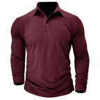 Claus | Men's Long-Sleeve Polo Shirt, Modern Polo Shirt | My Sweet Wardrobe | Military Green