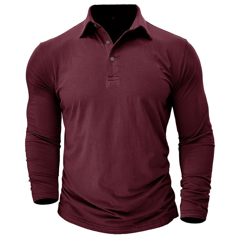 Claus | Men's Long-Sleeve Polo Shirt, Modern Polo Shirt | My Sweet Wardrobe | Military Green