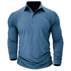 Claus | Men's Long-Sleeve Polo Shirt, Modern Polo Shirt | My Sweet Wardrobe | Military Green