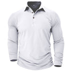 Claus | Men's Long-Sleeve Polo Shirt, Modern Polo Shirt | My Sweet Wardrobe | Military Green