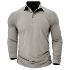 Claus | Men's Long-Sleeve Polo Shirt, Modern Polo Shirt | My Sweet Wardrobe | Military Green