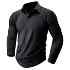 Claus | Men's Long-Sleeve Polo Shirt, Modern Polo Shirt | My Sweet Wardrobe | Grey
