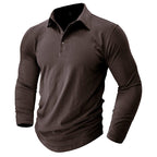 Claus | Men's Long-Sleeve Polo Shirt, Modern Polo Shirt | My Sweet Wardrobe | Navy Blue